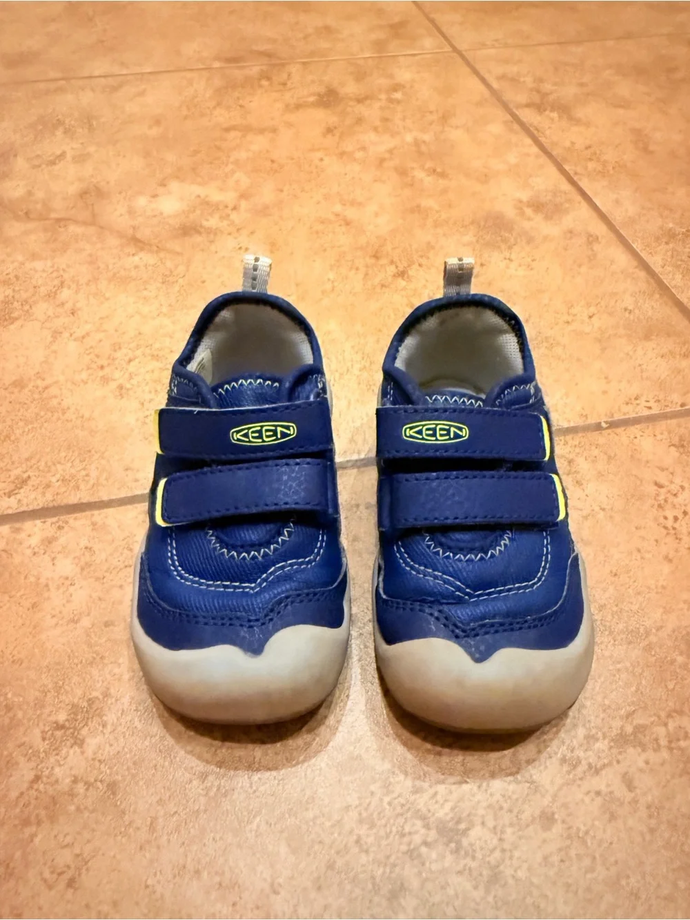 KEEN Toddler Blue and Yellow Hook-and-Loop Walkers